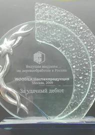 Награда "За удачный дебют" выставки WOODEX/Лестехпродукция, 2009 г.